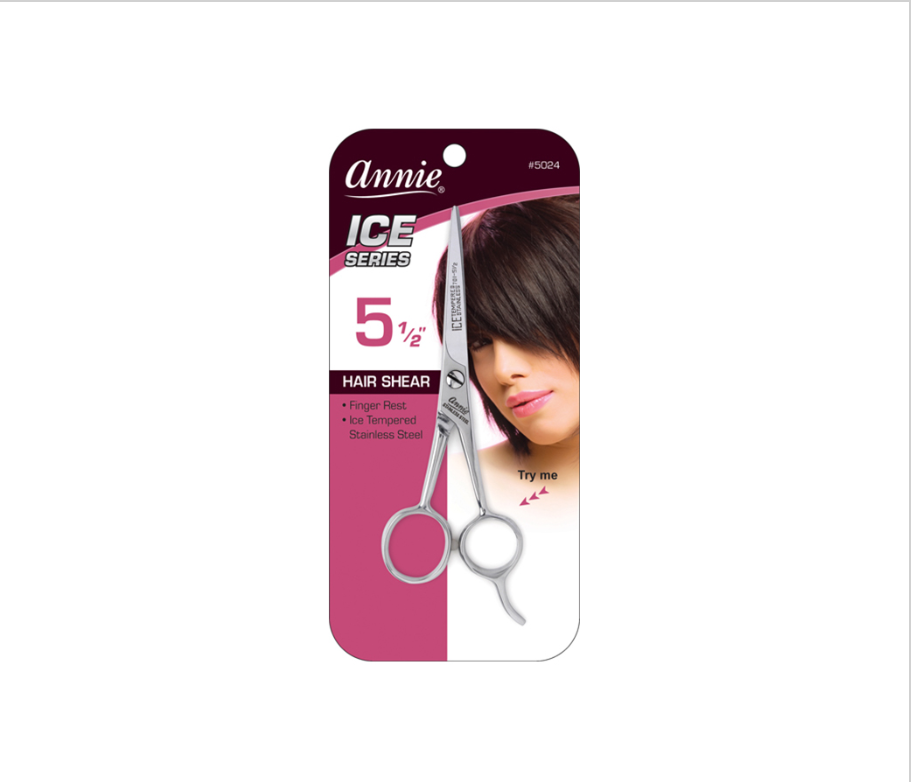 ANNIE #5024 SCISSOR HAIR SHEAR ICE STAINLESS STEEL 5.5"