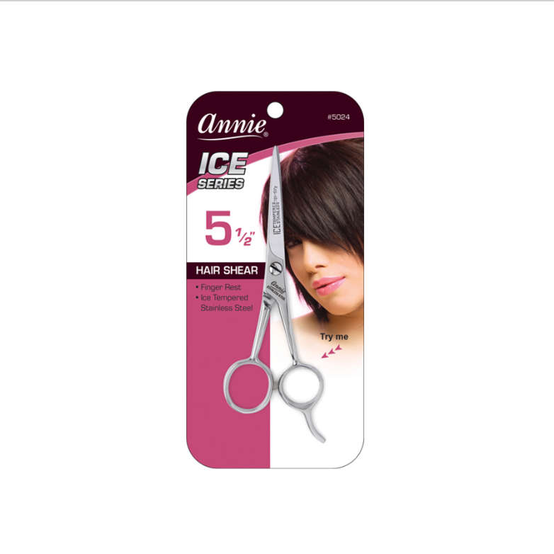 ANNIE #5024 SCISSOR HAIR SHEAR ICE STAINLESS STEEL 5.5"