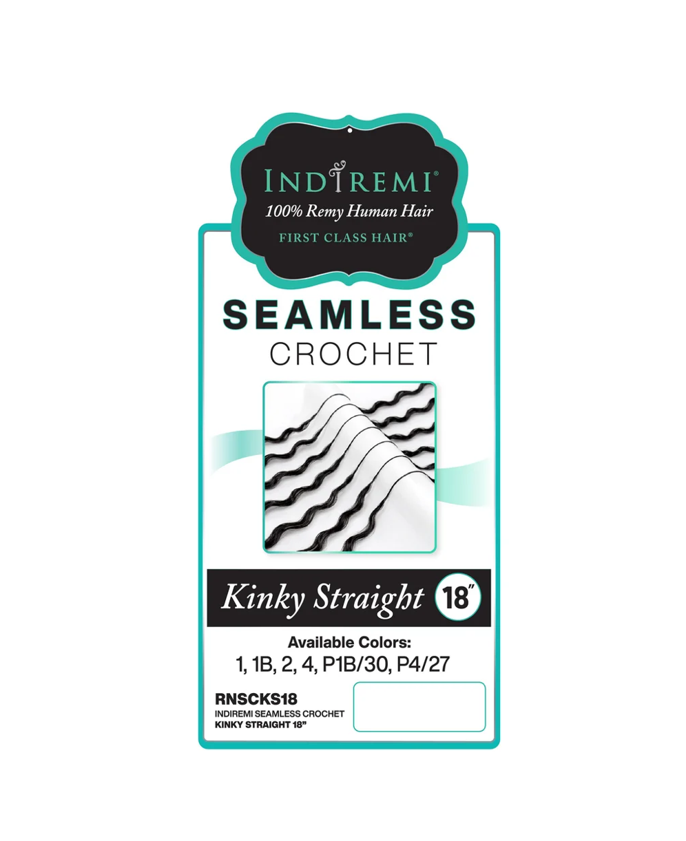 Bobbi Boss- Indi Remi Human Hair Seamless Crochet Braid - KINKY STRAIGHT - 18"