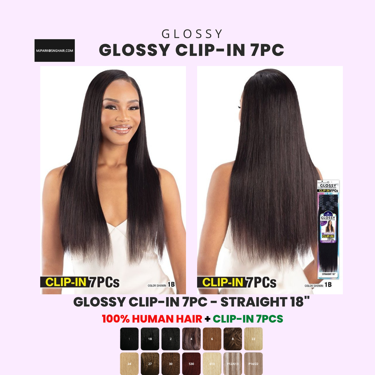 UH STRAIGHT - GLOSSY CLIP-IN 7PCS - 18''