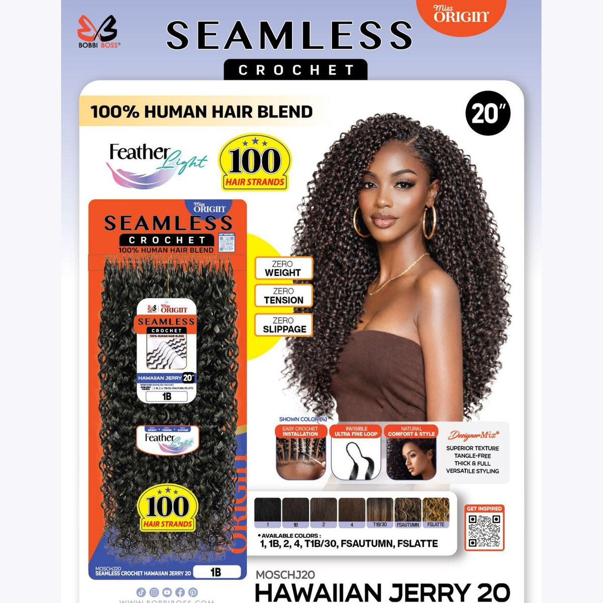 Bobbi Boss - Human Hair Blend - Seamless Crochet - Hawaiian Jerry - 20” - 4