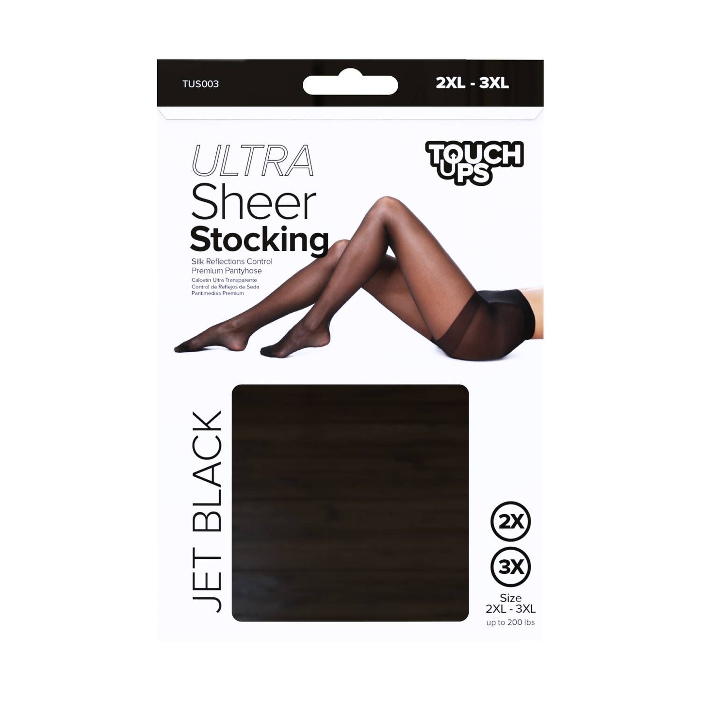 Touch Ups Ultra Sheer Stocking: Off Black - L-XL