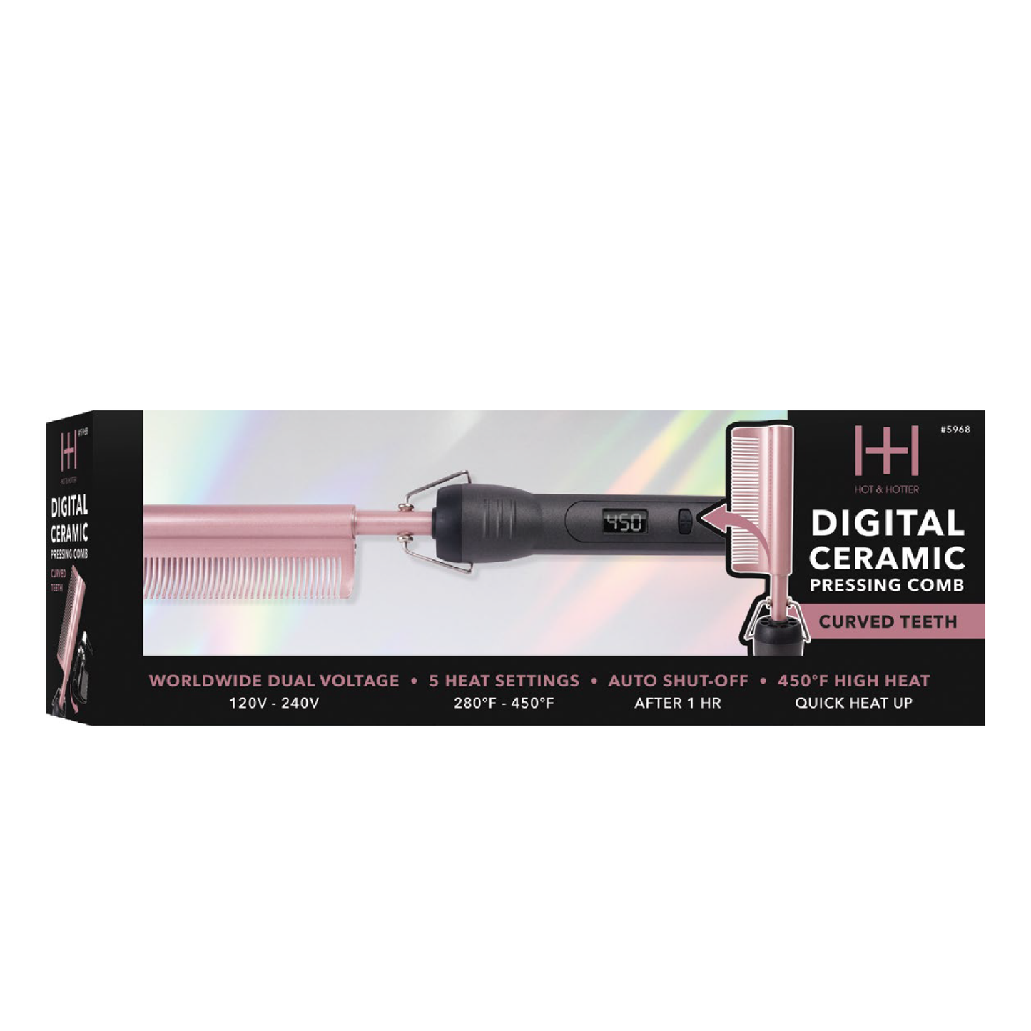 Annie International, Inc. - Hot & Hotter Digital Electrical Ceramic Pressing Comb Curved
