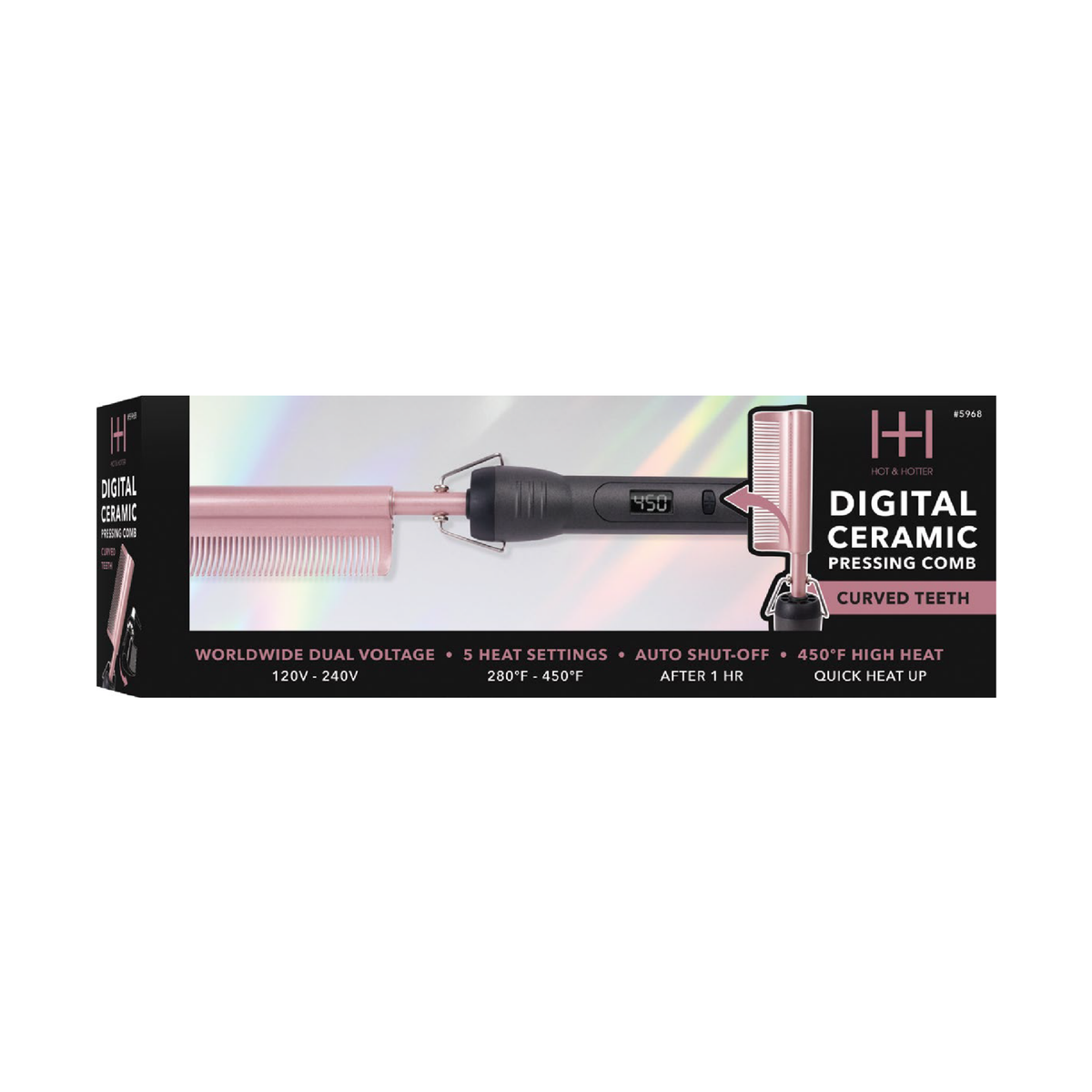 Annie International, Inc. - Hot & Hotter Digital Electrical Ceramic Pressing Comb Curved