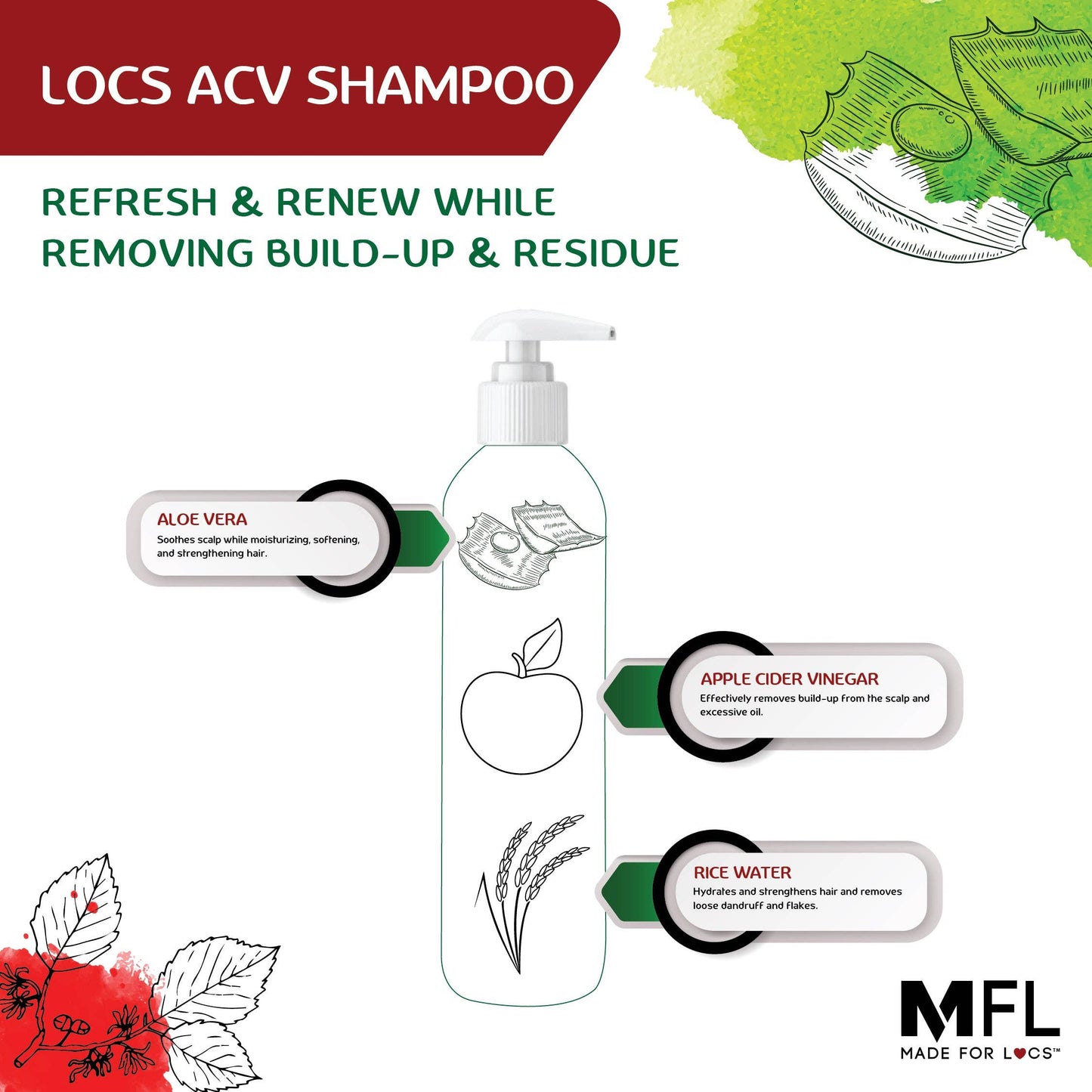 Made For Locs - Locs Vegan Apple Cider Vinegar Shampoo | 8 oz