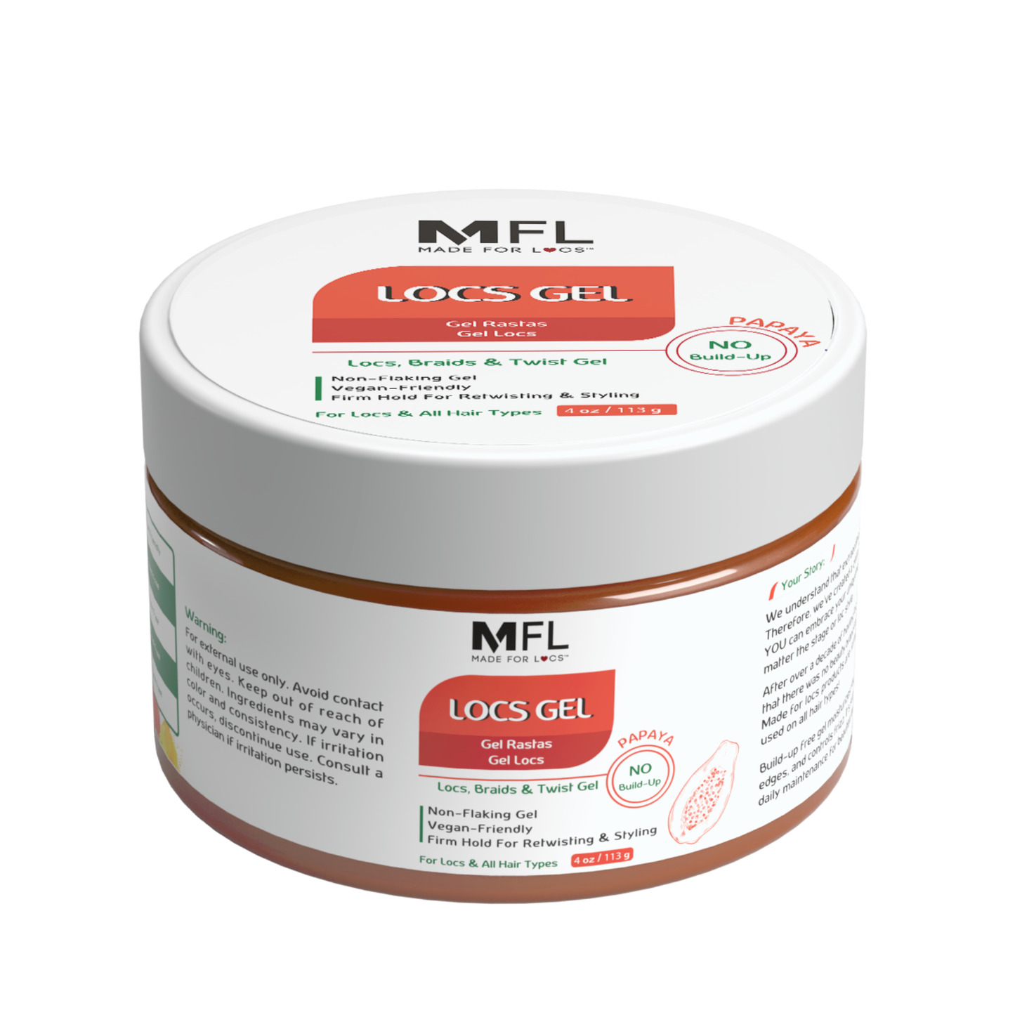 Made For Locs - Locs, Braids & Retwisting Firm Hold Gel | 4 oz: Pomegranate