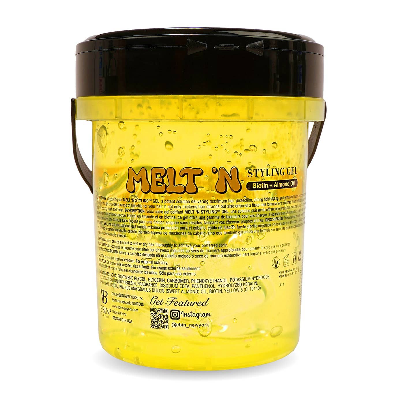 EBIN NEW YORK - MELT'N Styling Gel - Almond Oil + Biotin: 946ml (32oz)