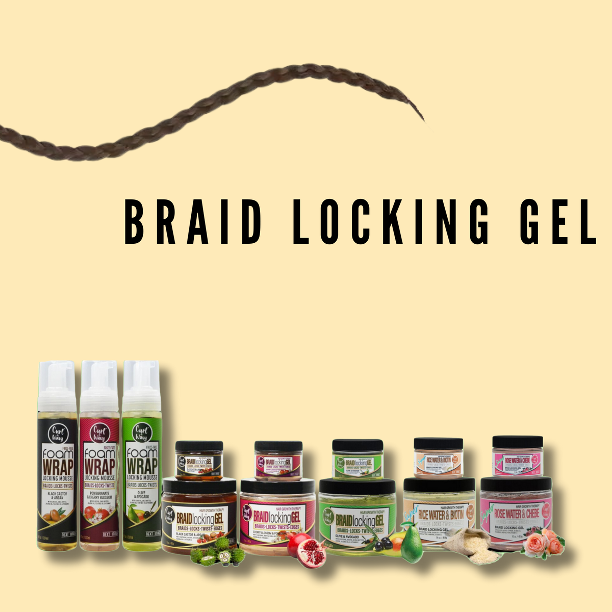 ON Natural USA - NEXT IMAGE - Braid Locking Gel Olive & Avocado 3oz