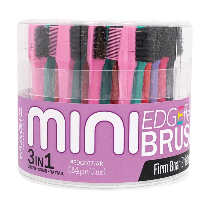 Edge Brush Mini 3‑in‑1 Firm Boar Bristle Comb Rat Tail