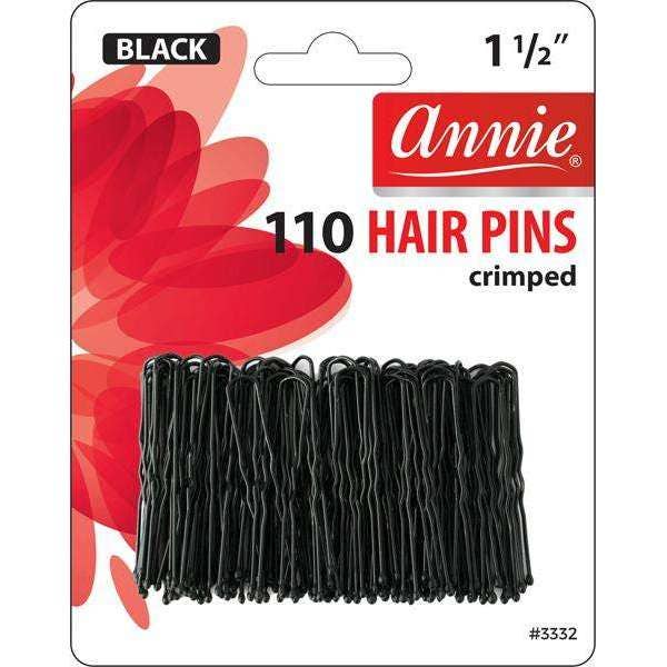 Annie International, Inc. - Annie Hair Pins Crimped 1 1/2 Inch, 110 Count, Black