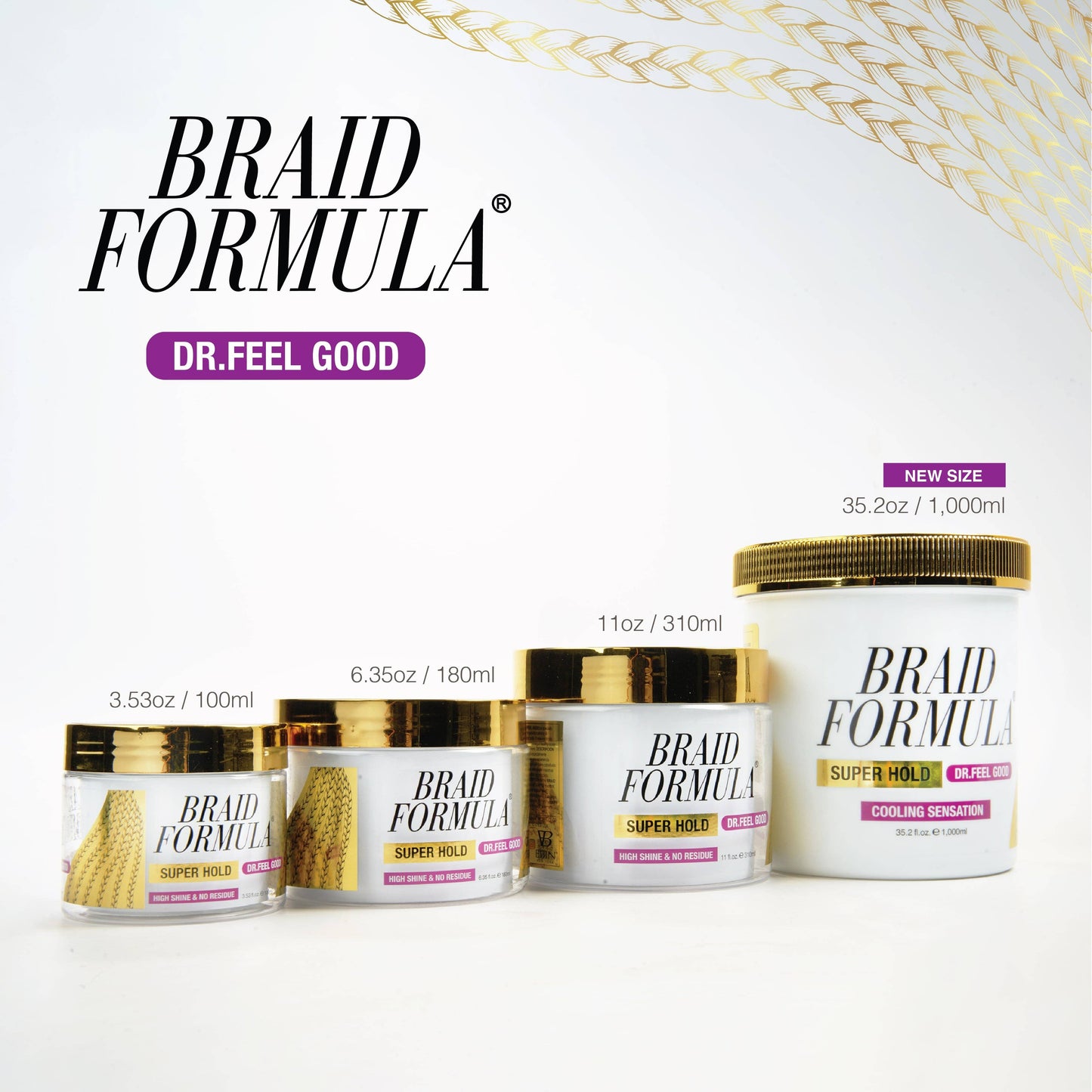 EBIN NEW YORK - BRAID FORMULA CONDITIONING GEL - Dr. Feel Good: 3.53 oz/ 100 mL