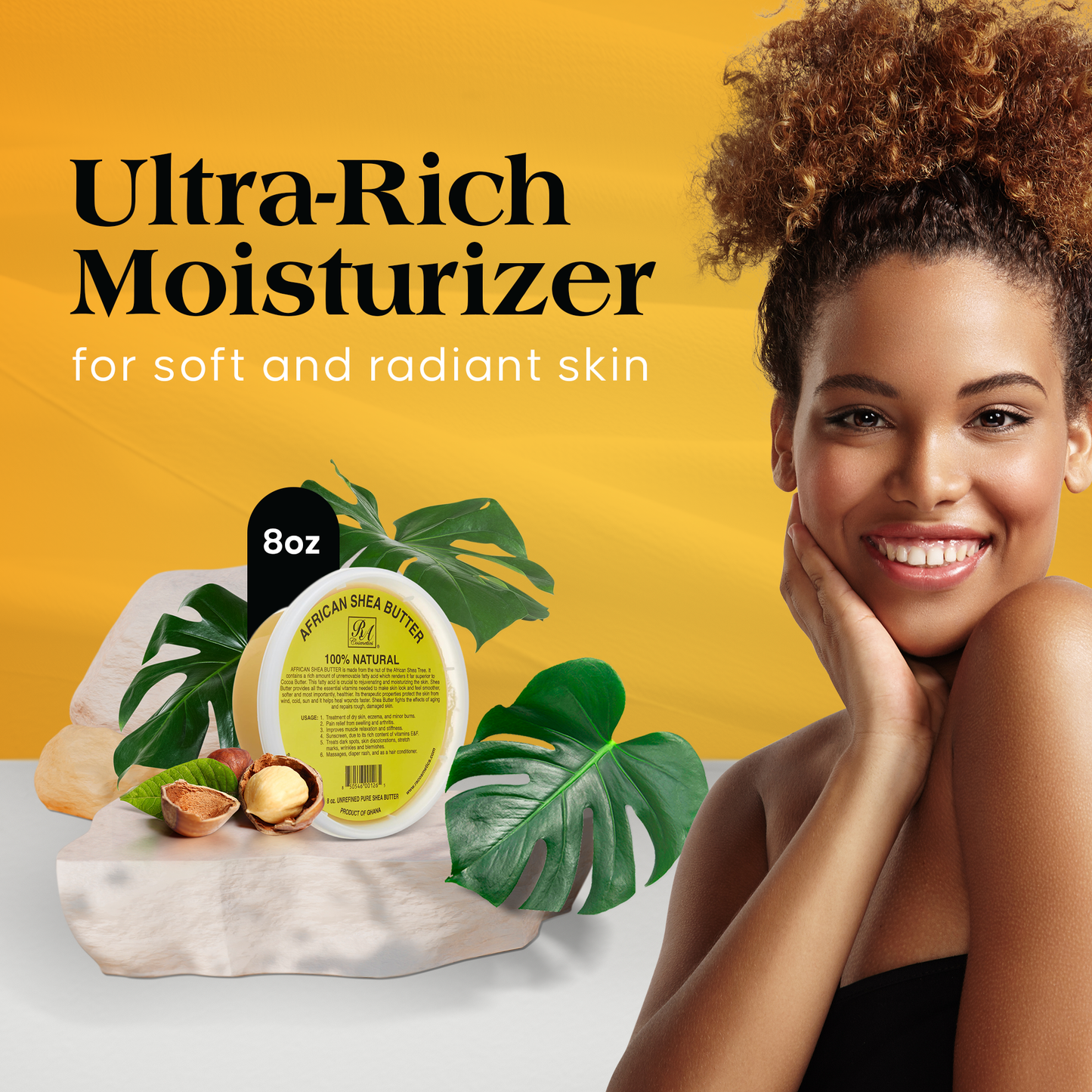 100% African Shea Butter Yellow 8 oz