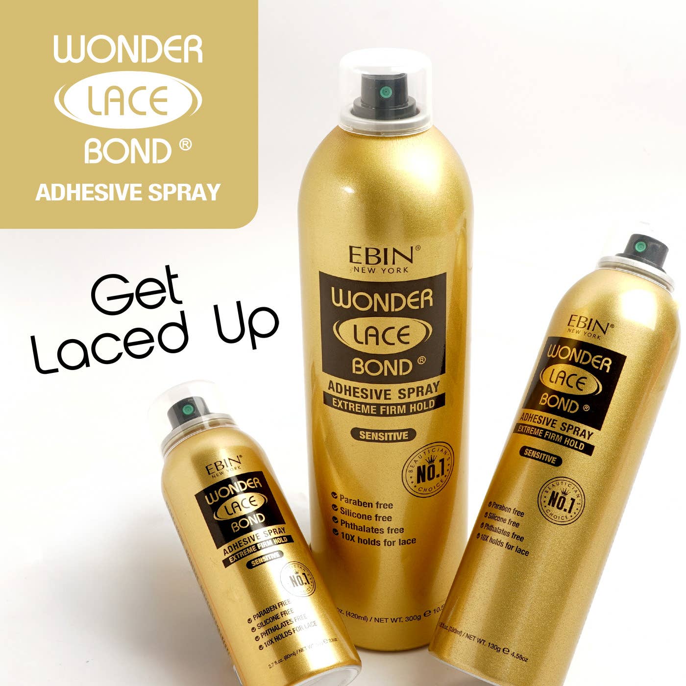 EBIN NEW YORK - Wonder Lace Bond Wig Adhesive Spray - Sensitive: 80ml