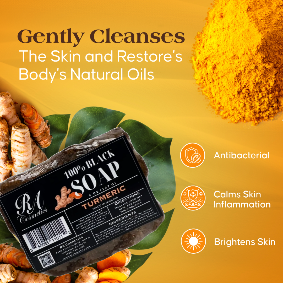 African Black Soap Bar - Turmeric Oil 5 oz