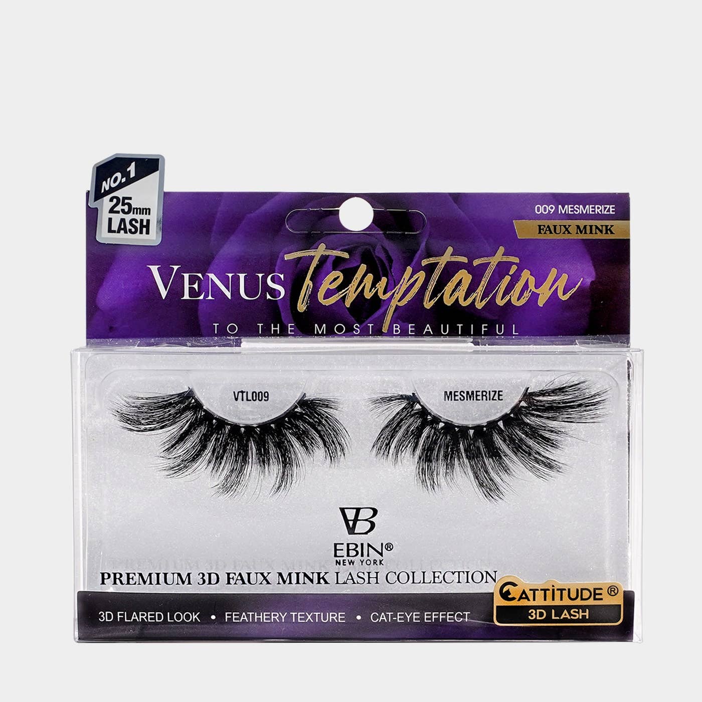 EBIN NEW YORK - Venus Temptation 25mm Faux Mink 3D Lashes: Mesmerize