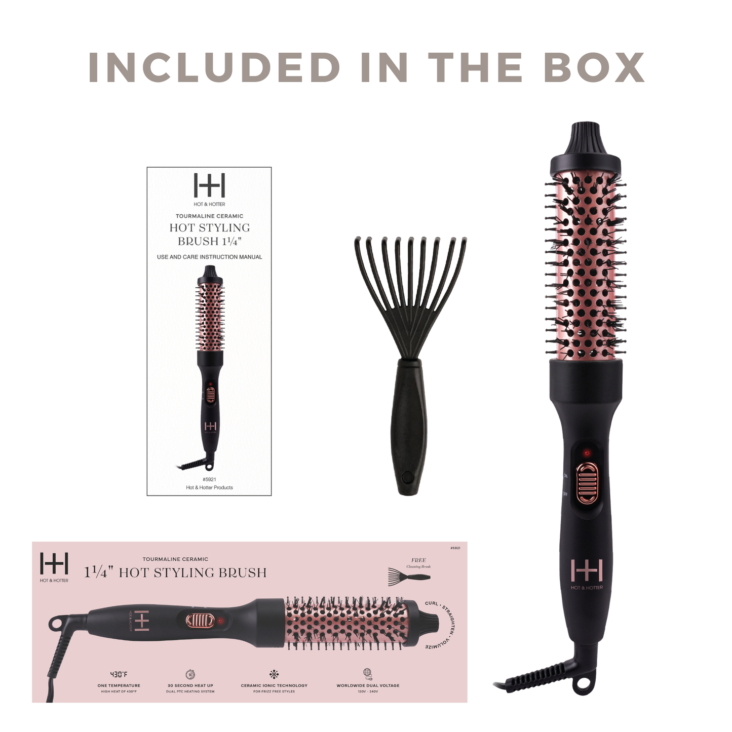 Annie International, Inc. - Hot & Hotter Tourmaline Ceramic Hot Styling Brush 1.25"