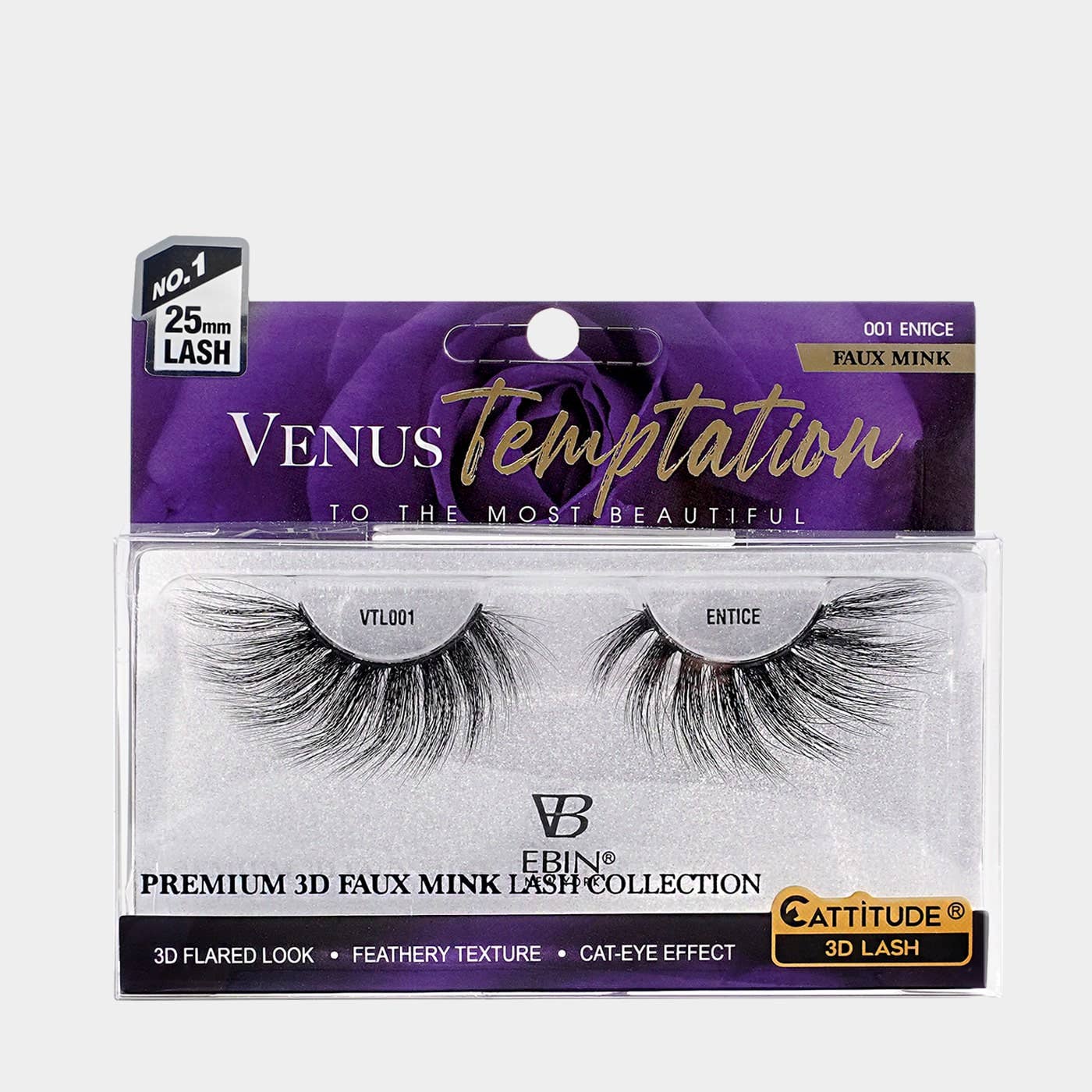 EBIN NEW YORK - Venus Temptation 25mm Faux Mink 3D Lashes: Mesmerize