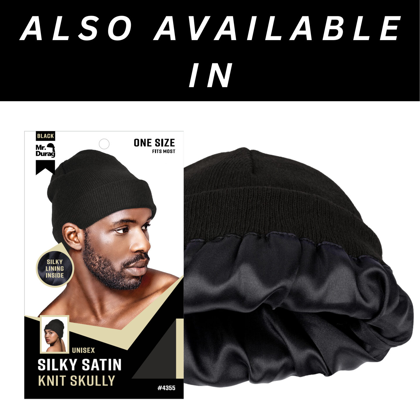 Annie International, Inc. - Mr. Durag Silky Satin Knit Skully, 1 Count Beanie, Assorted