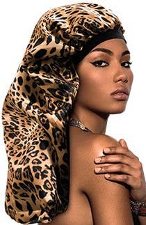 BONNET CAP X-TRA LONG SILKY -  (DOUBLE) - LEOPARD ASSORTED