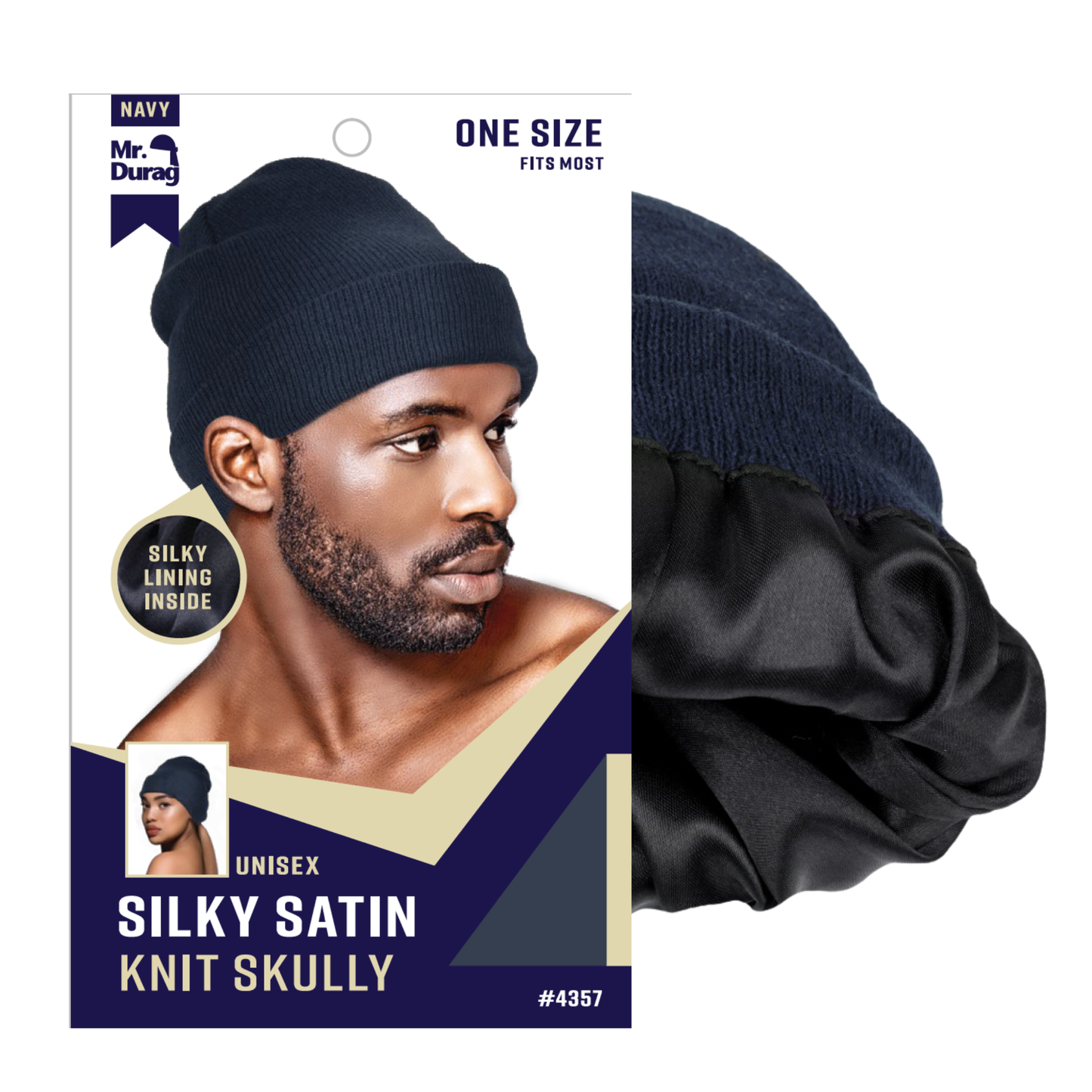 Annie International, Inc. - Mr. Durag Silky Satin Knit Skully, 1 Count Beanie, Assorted