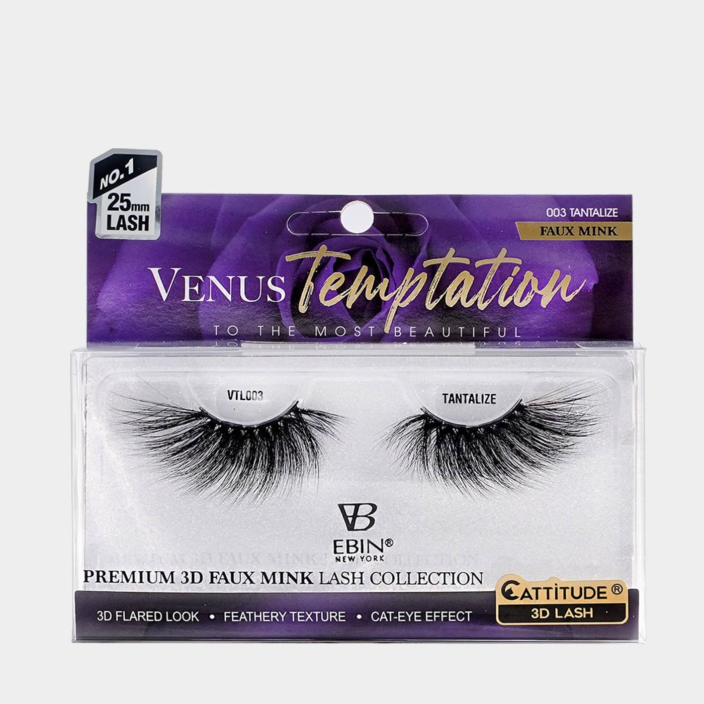EBIN NEW YORK - Venus Temptation 25mm Faux Mink 3D Lashes: Mesmerize
