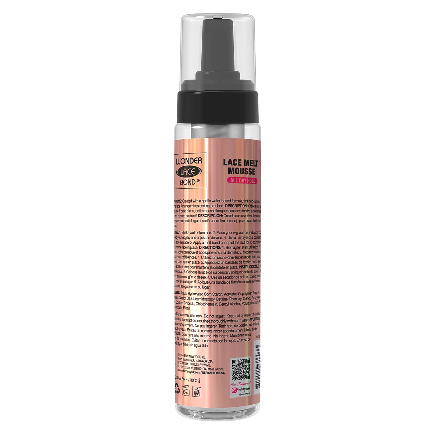 EBIN NEW YORK - Wonder Lace Bond GLUELESS - Lace Melt Mousse: 3.38oz (100ml)