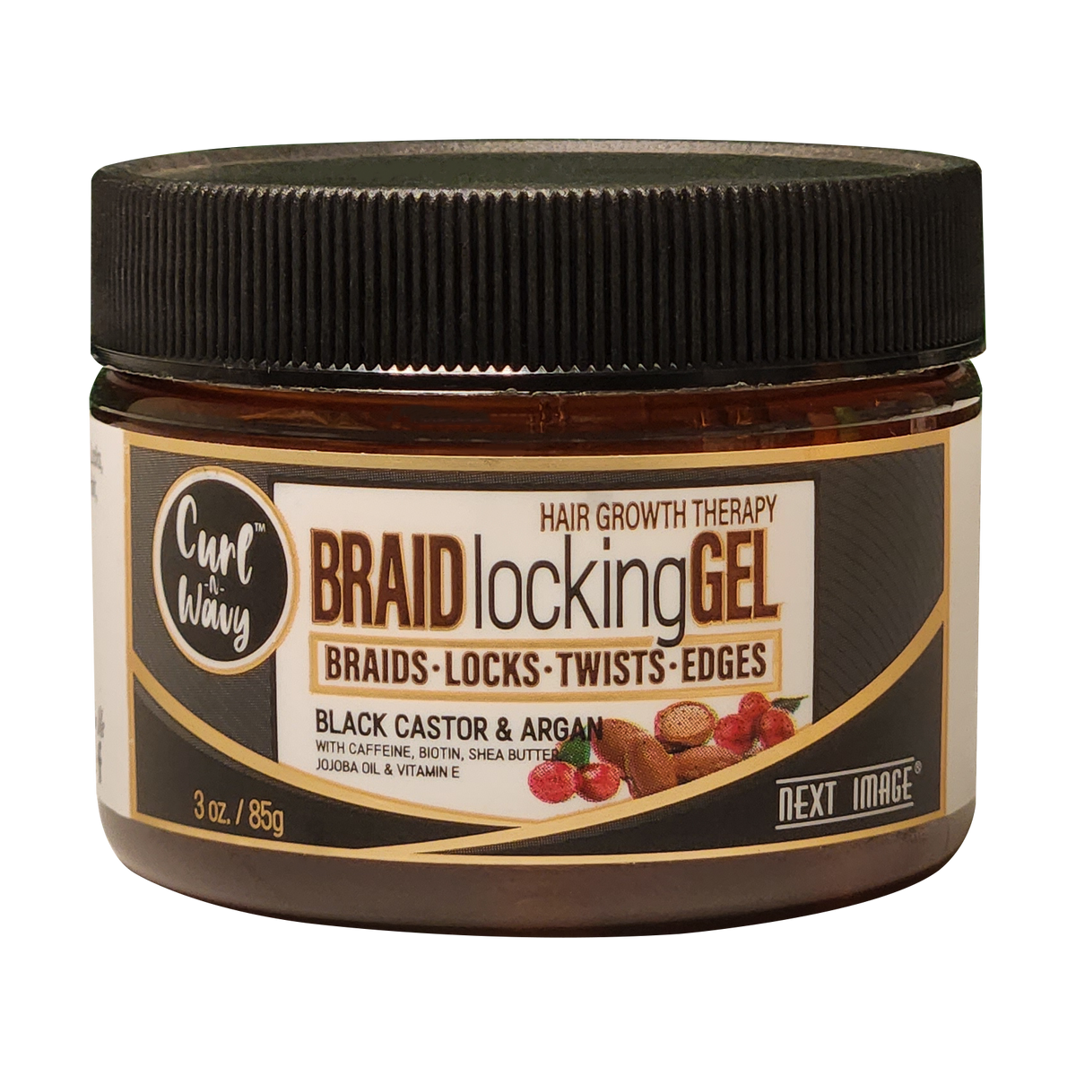 ON Natural USA - NEXT IMAGE - Braid Locking Gel Black Castor & Argan 16oz