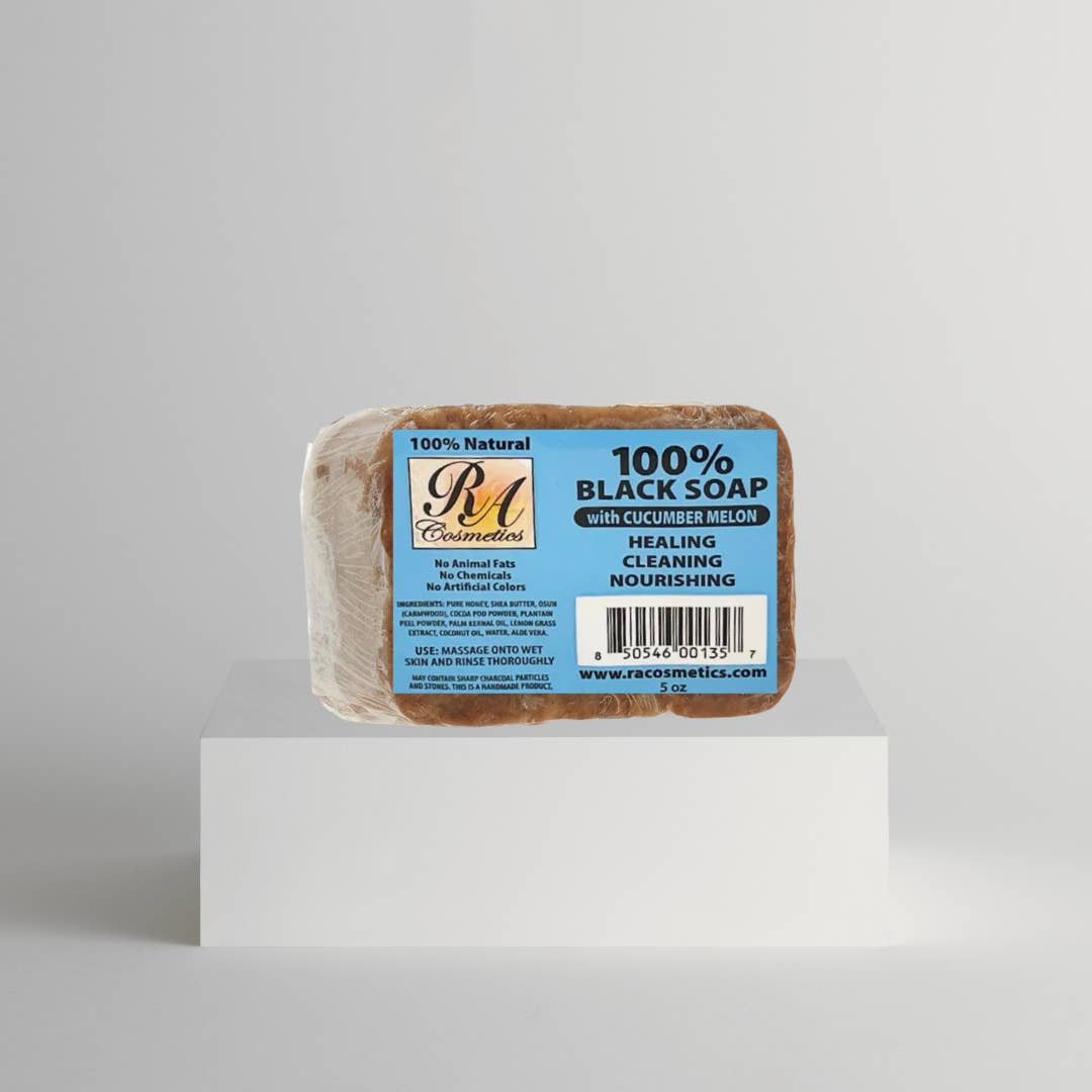 African Black Soap Bar Cucumber Melon - 5 oz