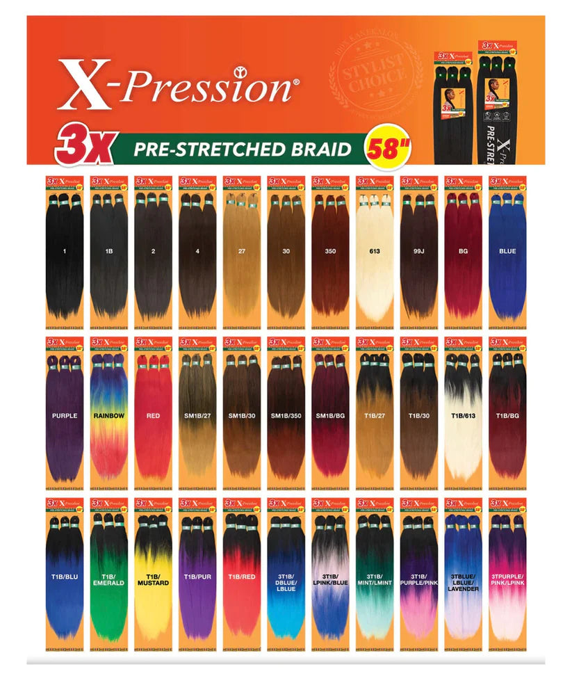 2X-pression Pre-stretched Braiding Hair 48"