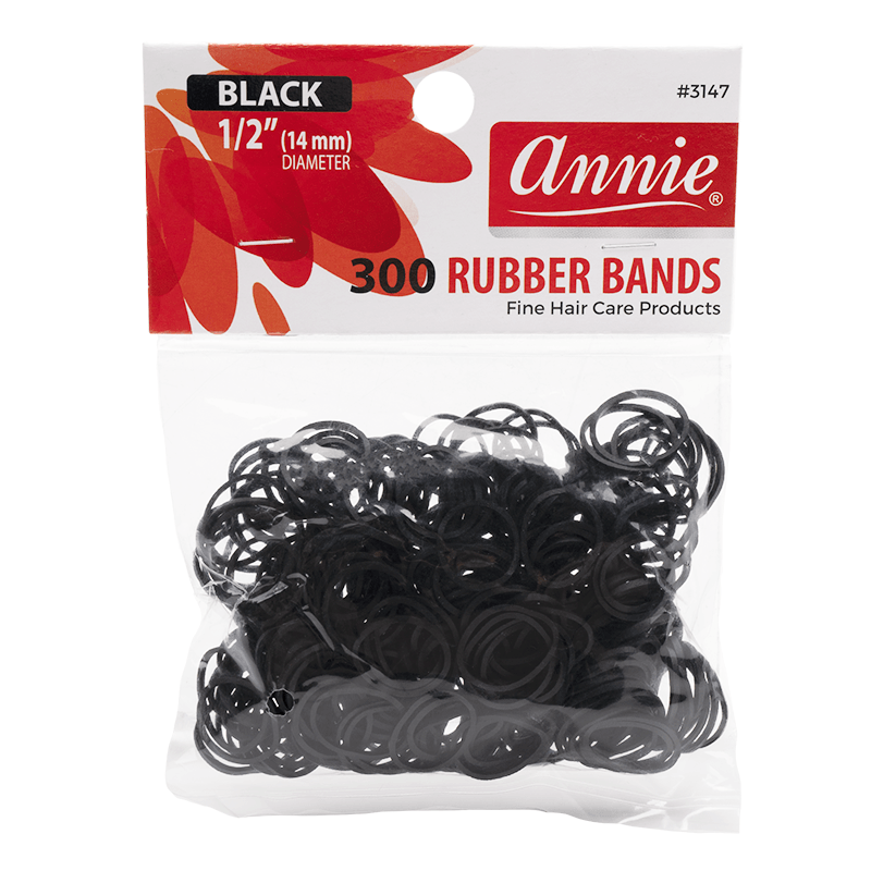 Annie - Annie Rubber Bands 300Ct Black
