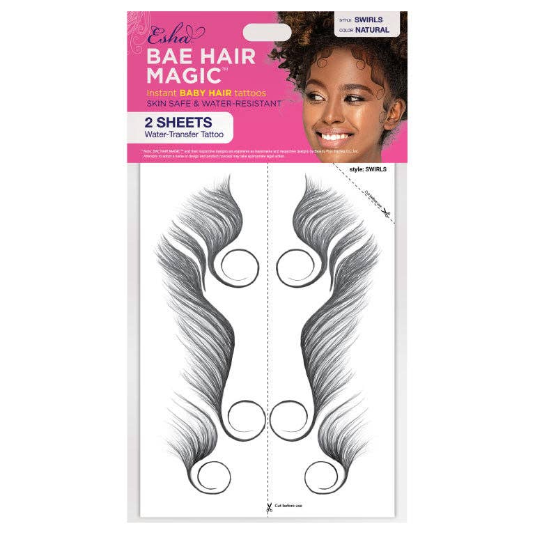 Esha Girl - Bae Hair Magic Instant Tattoo Sticker - Swirls