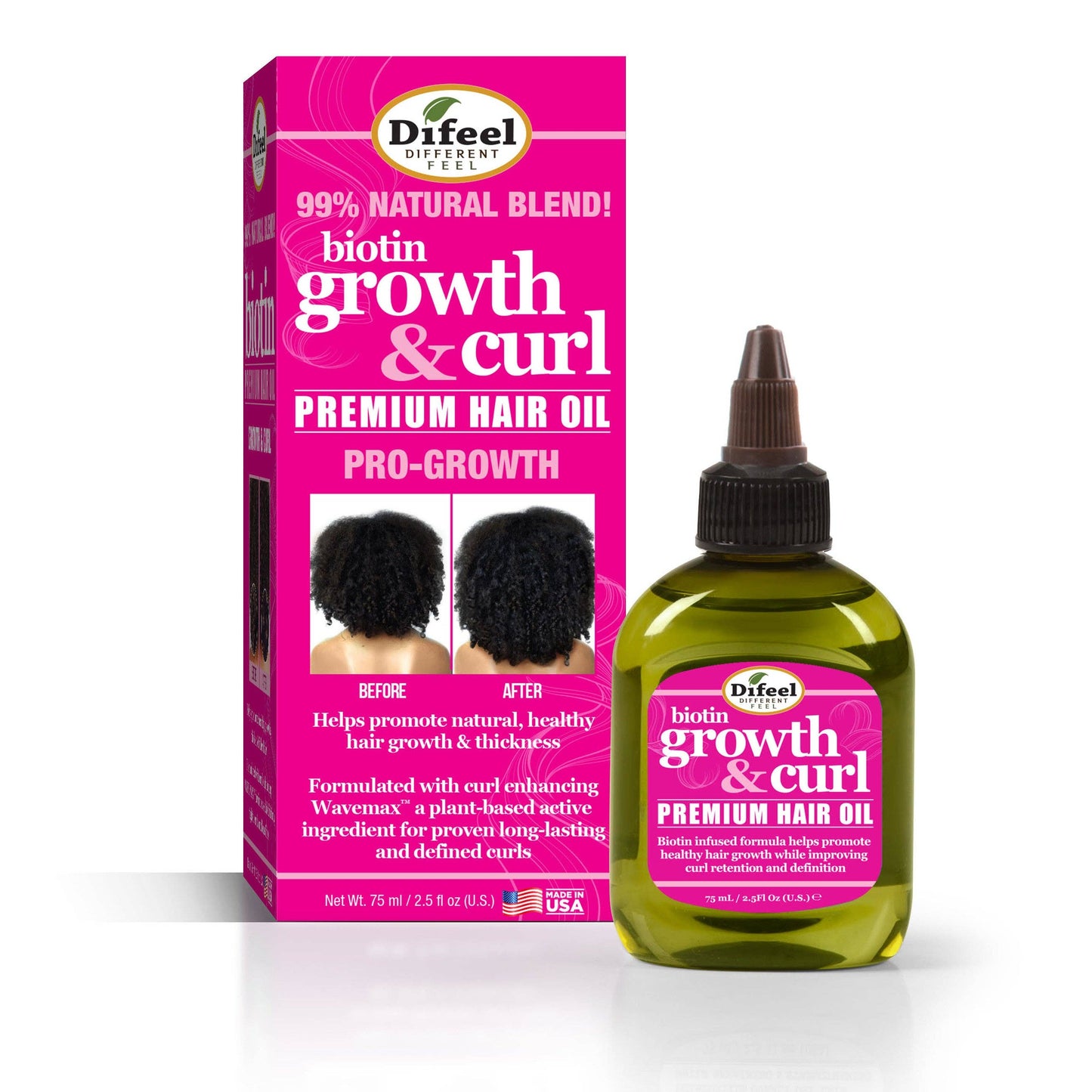 Difeel - Difeel Growth & Curl Biotin Premium Hair Oil 2.5 oz.