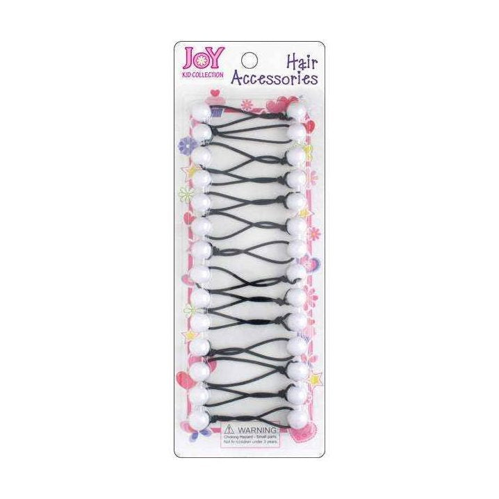 Joy Twin Beads Ponytailers 14Ct White