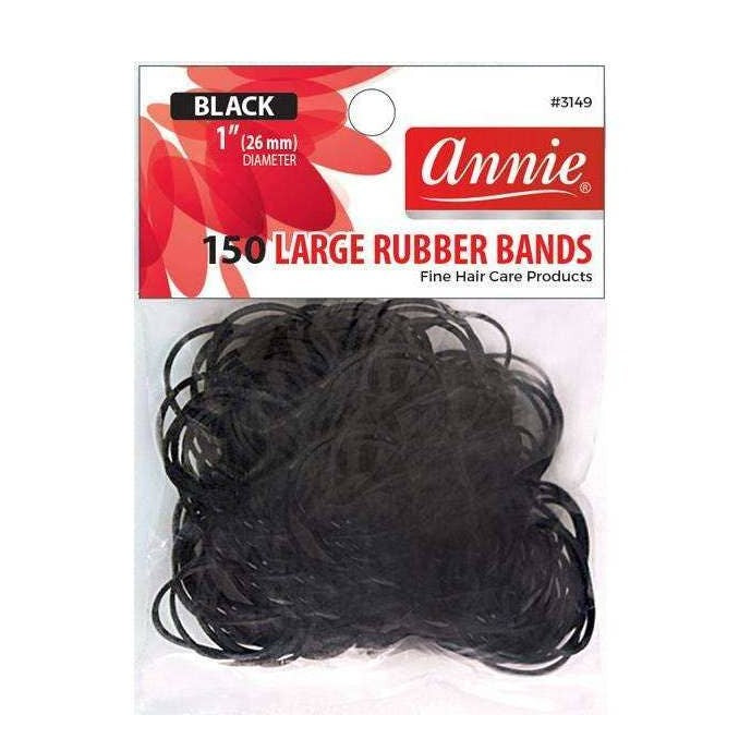 Annie Rubber Bands Large 150Ct Black