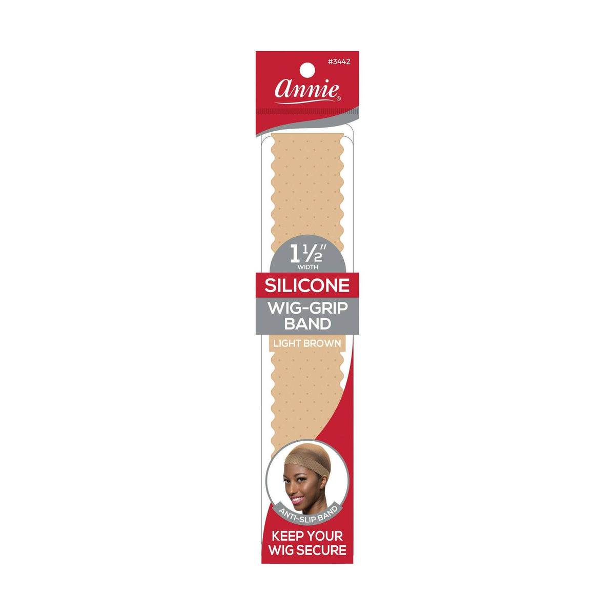 Annie Silicone Wig Grip Head Band Translucent Light Brown