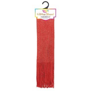 Touch Ups Glitter Shawl: Red