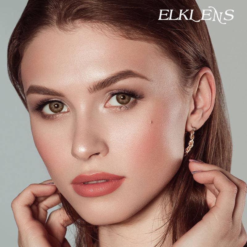 ELKLENS Big Eyes Brown Prescription Colored Contact Lenses