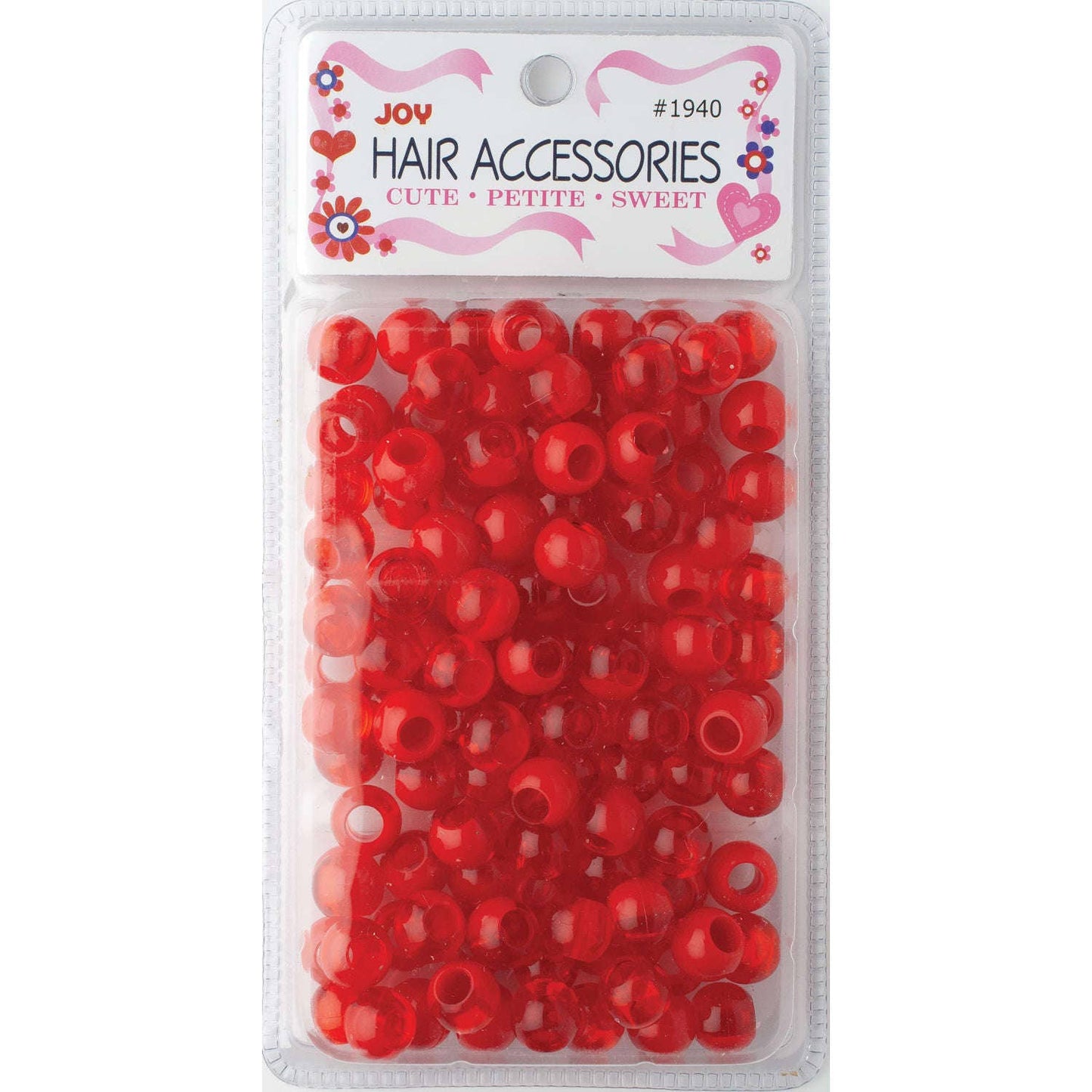 Annie - Joy Round Plastic Beads XL Two Tone Vivid Red