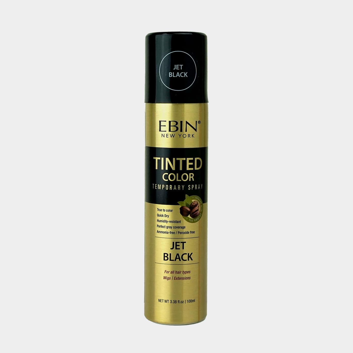 EBIN NEW YORK - TINTED COLOR TEMPORARY SPRAY 3.38OZ(100ML): JET BLACK
