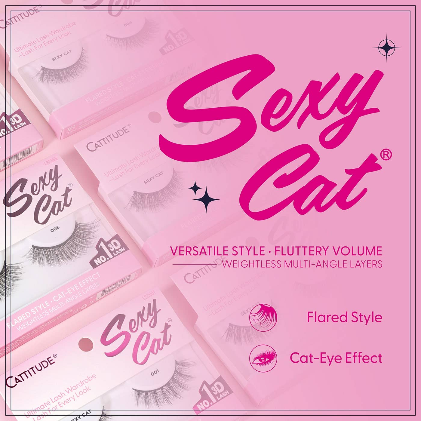 EBIN NEW YORK - CATTITUDE Lashes - Sexy Cat (001)