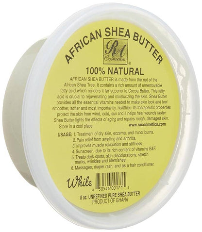 RA Cosmetics, LLC - 100% African Shea Butter White/Ivory 8 oz