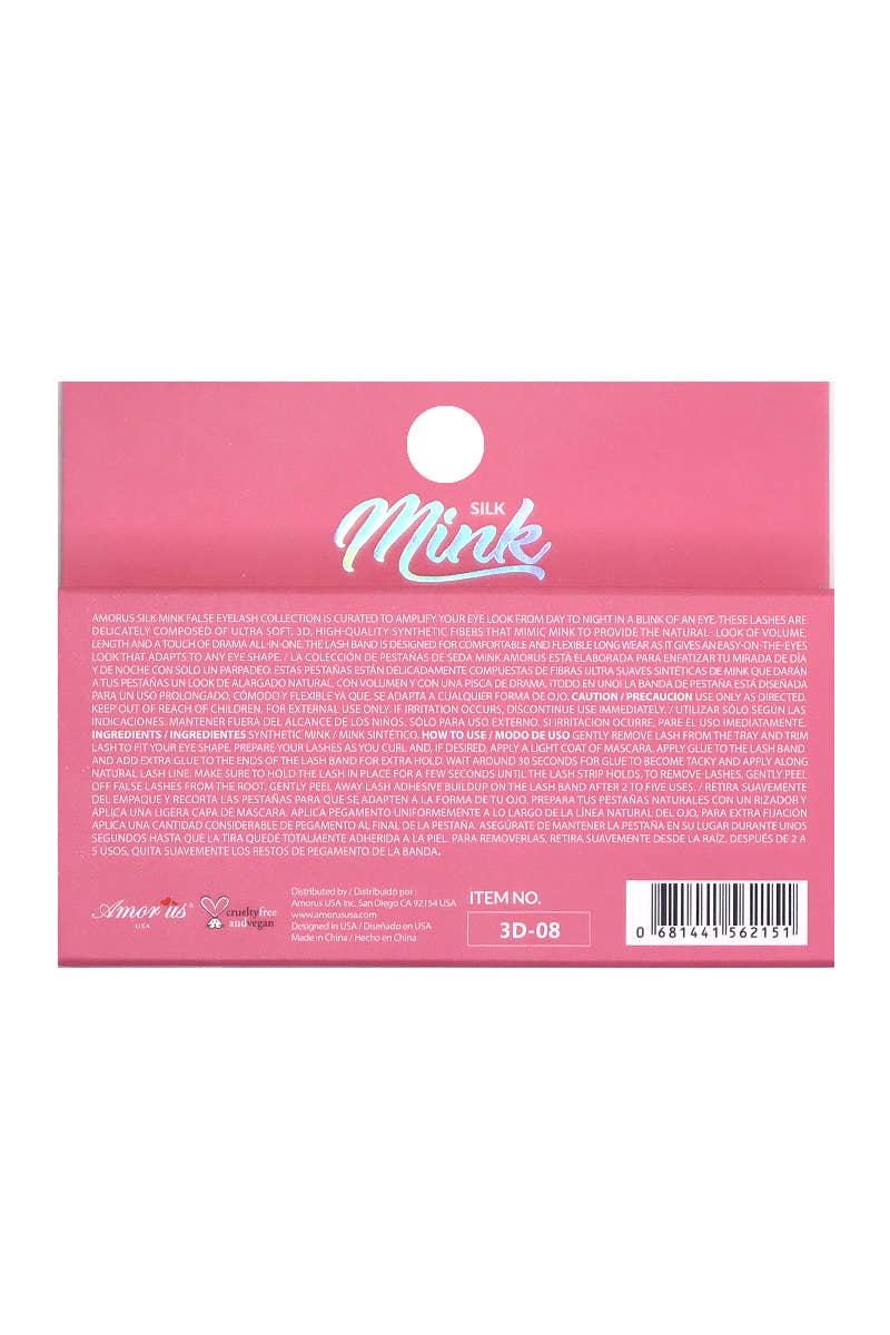 PINEAPPLE Beauty - AMORUS 3D-08 Silk Mink Volume Eyelashes - 12pcs