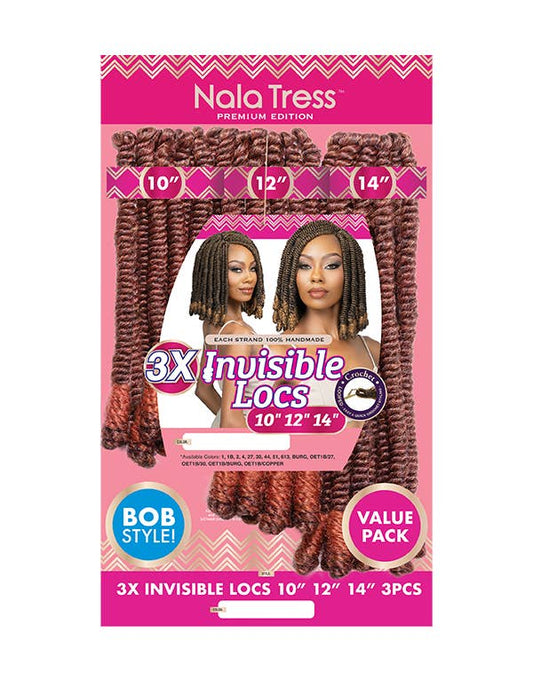 Esha Girl - Janet Nala Tress - 3X INVISIBLE LOCS 10"12"14" - 1B
