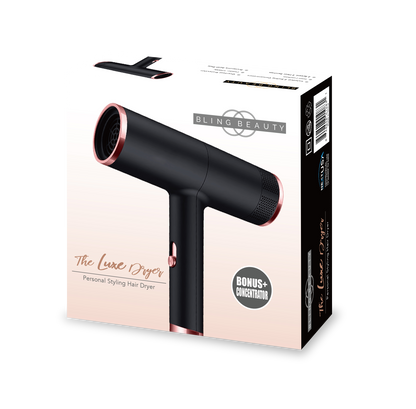 Luxe Hair Dryer - Black and Rose Gold, Personal Styling Tool