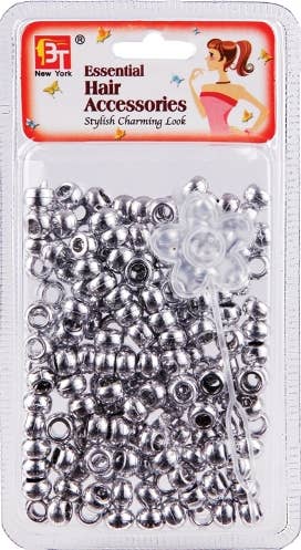 MI Hair Distribution - ROUND BEADS -  SMALL - SILVER