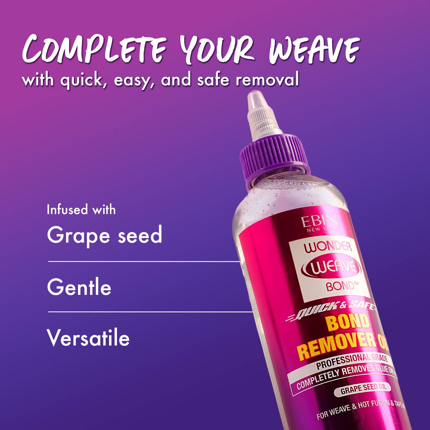 EBIN NEW YORK - Wonder Weave Bond Bond Remover Oil: 4oz /120mL