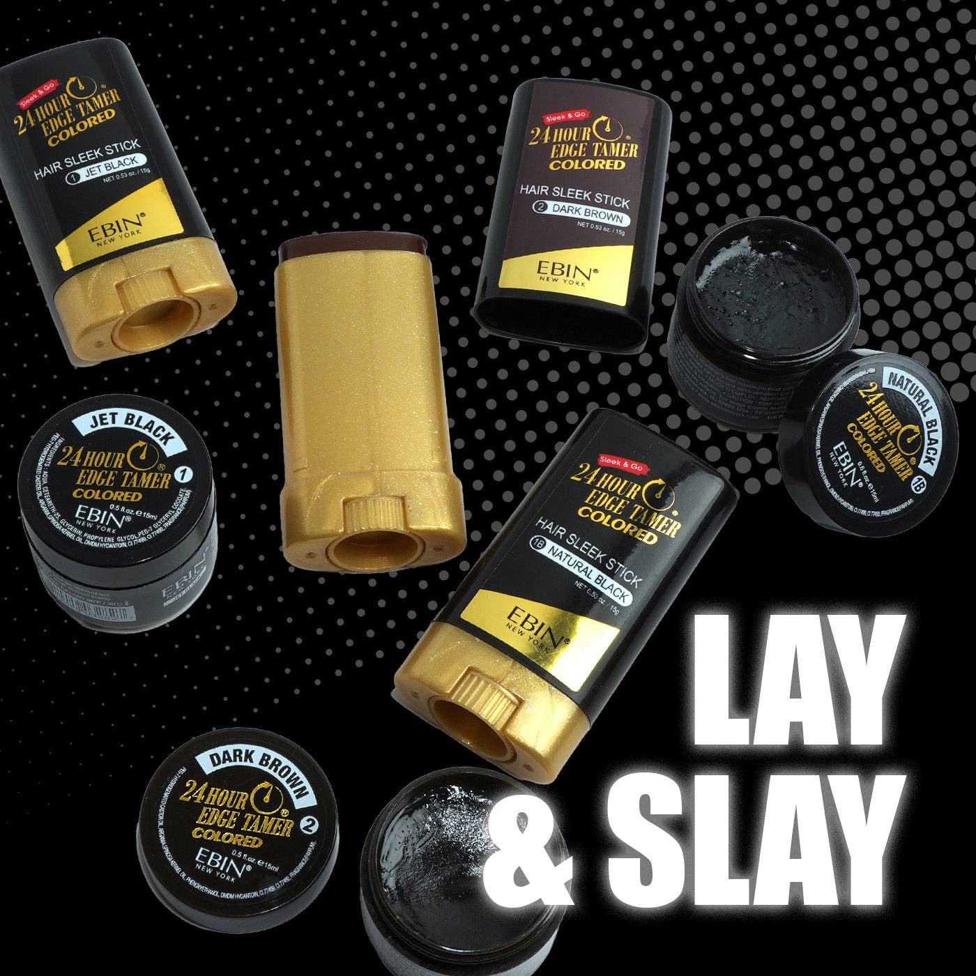 EBIN NEW YORK - 24 Hour Colored Edge Tamer - Natural Black: 0.5oz