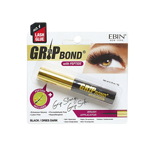 EBIN NEW YORK - GRIP BOND LASH ADHESIVE with PEPTIDE - BLACK / BRUSH