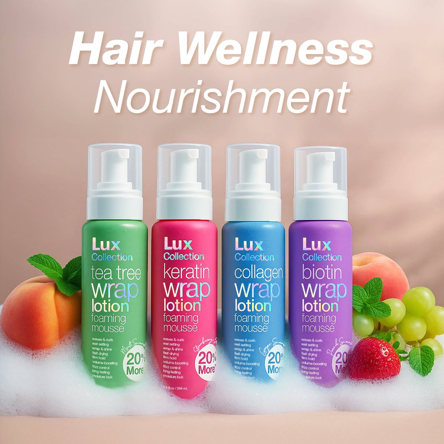 SM Beauty LLC - Lux Collection  - Tea Tree Wrap Lotion Mousse: LX61004 Tea Tree Wrap Lotion Mousse