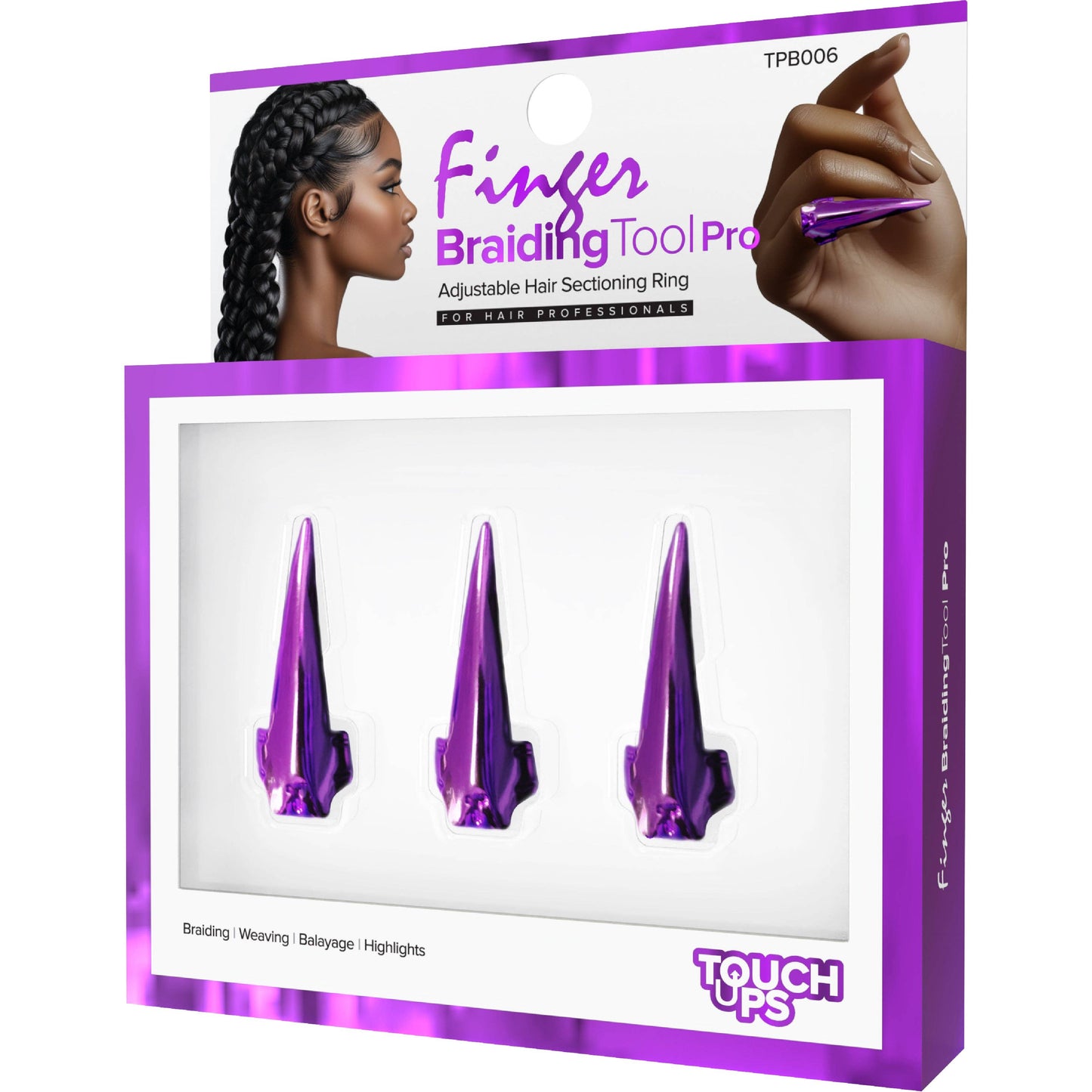 SM Beauty LLC - TouchUps - Finger Braiding Tool Pro: Gold / Single